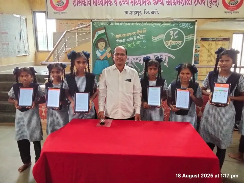 Students holding their EduSoulX tablets