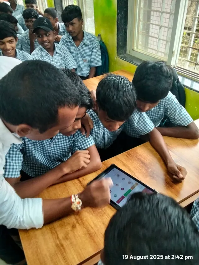 Students studying on EduSoulX tablets
